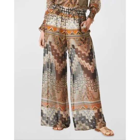 NWT MISA Los‎ Angeles Mosaic 2-Piece Off Shoulder Top, Wide Leg Pants - Picture 7 of 15